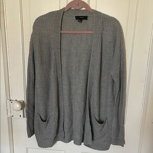 Forever 21 Women's Gray Open Cardigan